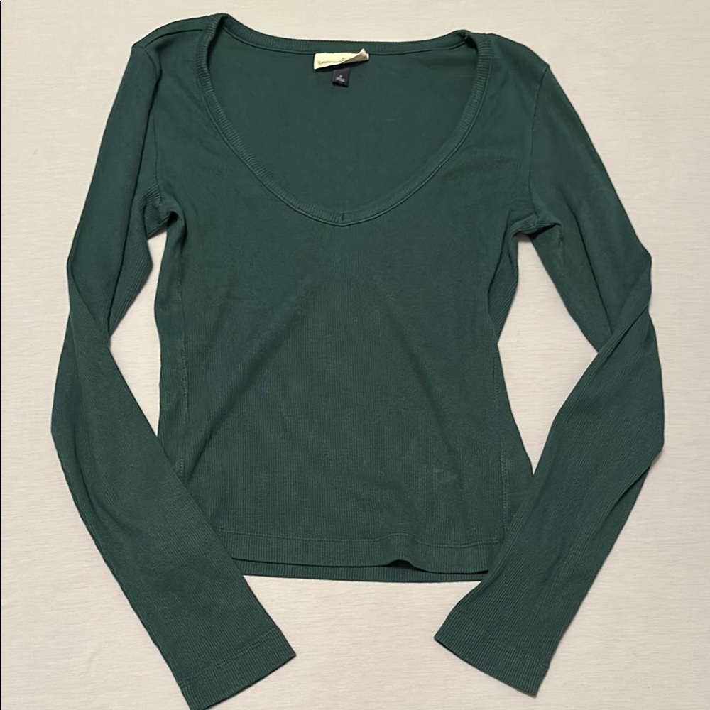 Forest Green Long Sleeve Top